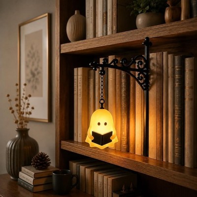 Cute Ghost Library Lantern LED Decorative Bookshelf Lamp for Book Nook Halloween