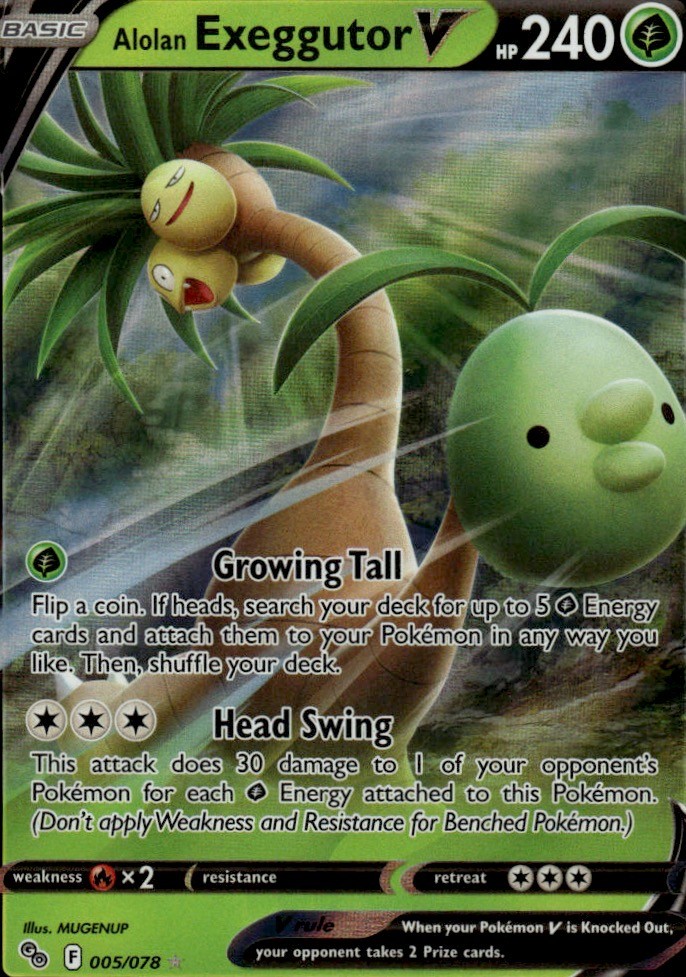 Alolan Exeggutor V Holo Ultra Rare Pokemon GO 005/078 NM