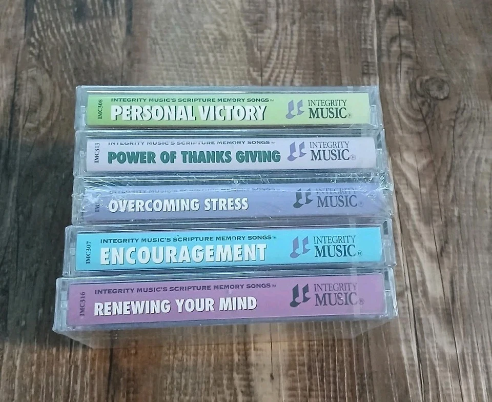 Lot 5 Scripture Memory Songs Cassette Tapes 1992 Integrity Music Victory Stress Foto 3 de 3