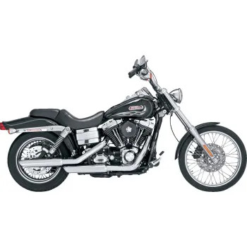 VH 3in Twin Slash PCX Slip On Muffler Chrome Harley Dyna Super Glide 95-10