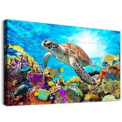 Family Wall Decor For Bedroom Family Canvas Wall Art For Bathroom Sea Turtles...