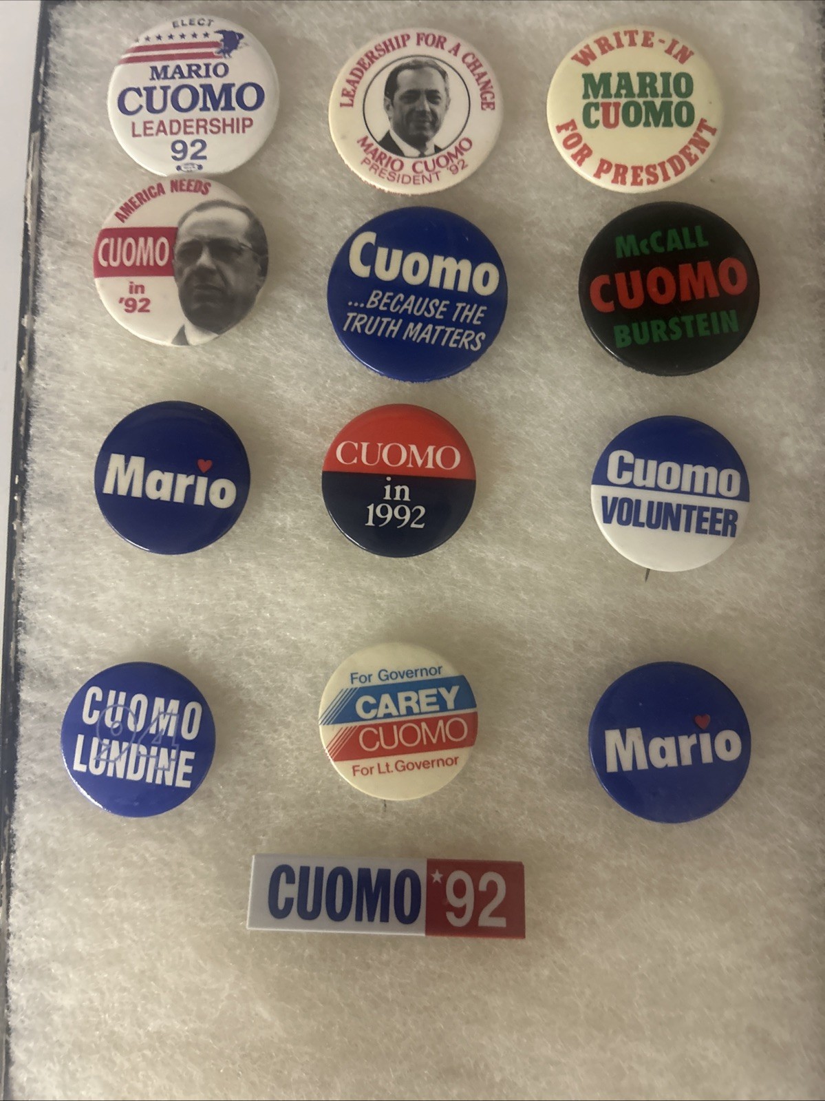 Lot of 13 Mario Cuomo pinback button pin