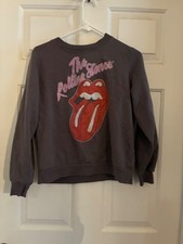Grey Rolling Stones Sweatshirt medium cotton and polyester
