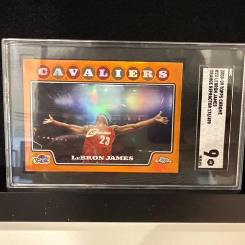 LeBron James [Orange Refractor] #23 2008 Topps Chrome card