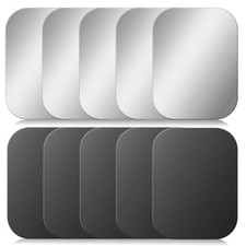 Bewudy Pack of 10 Metal SelfAdhesive Plates, 40 mm Plate, Thin Stainless Stee...