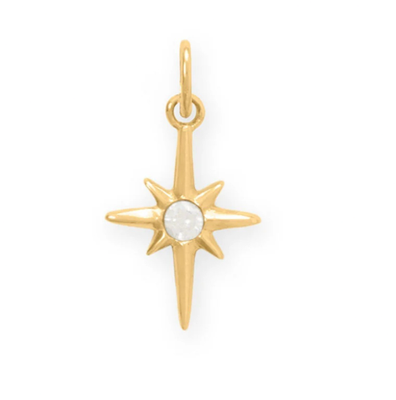 #ad #ad North Star CZ Charm Holiday Star Charm Northern Star 1 pc 14k Gold Plated $45.00