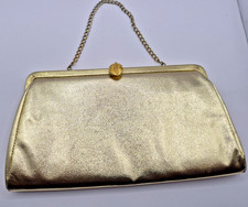 2 vintage evening clutches 1 Gold Lame 1 silver glitter