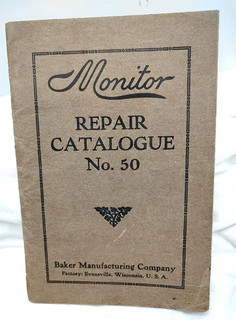 1920's Baker Mfg. Co. Monitor Windmills & Stationary Engines Repair Catalog #50