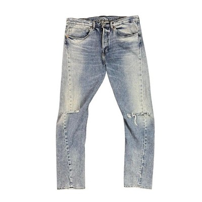 Levi's LEJ 502 Red Label Men's Light Wash Distressed Offset Seam Jeans