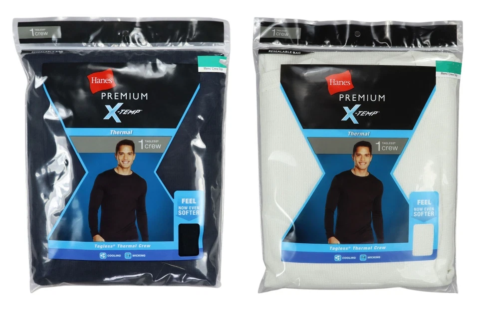 Hanes Premium X-Temp Tagless Thermal Long Sleeve Undershirt Men's T-Shirt NWT