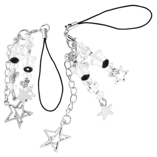 2 Pcs Pentagramm-Handykette -Perlenkette Handy-Anhänger Für Damen - 第 3/12 張圖片