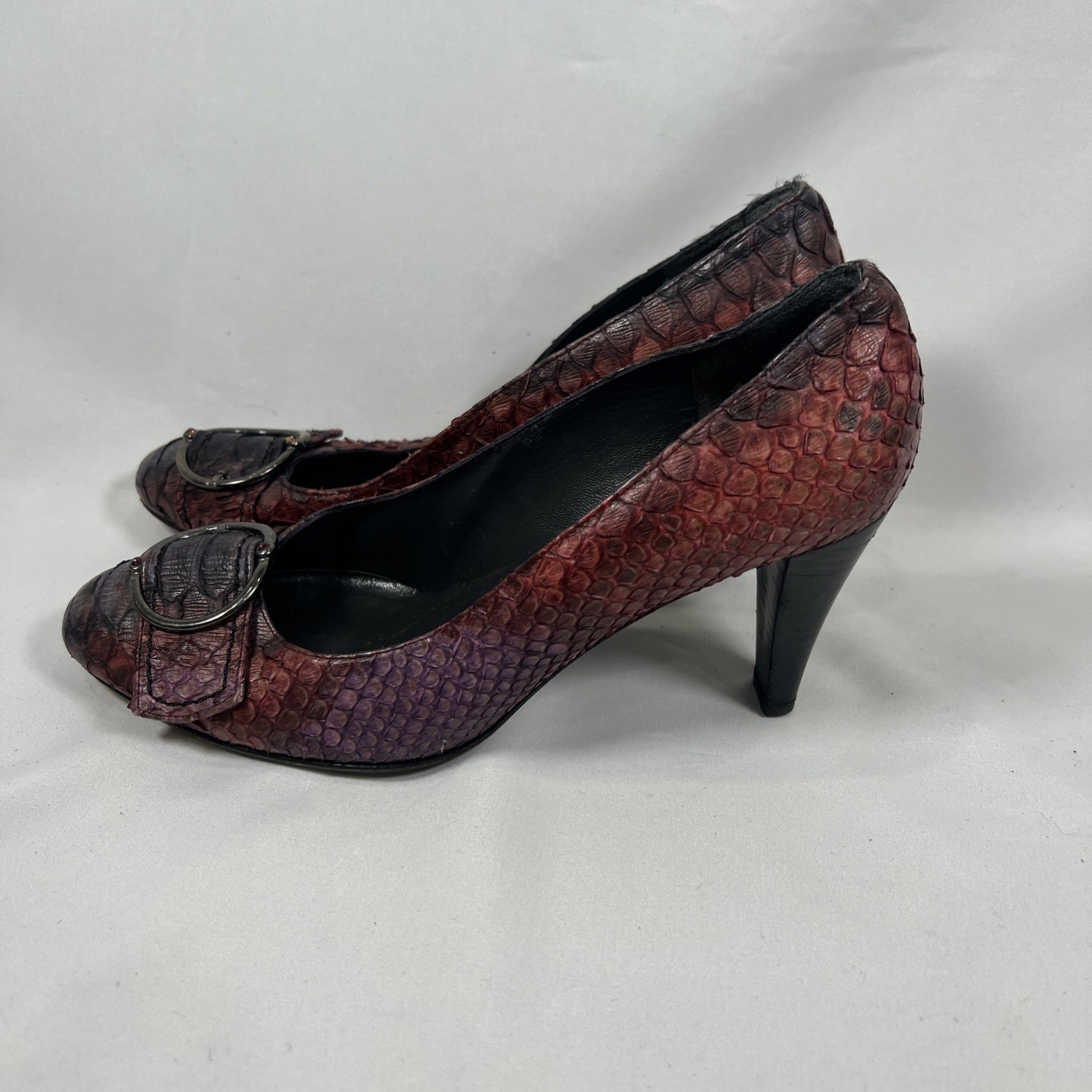 Stuart Weitzman Purple Pink Python Embossed Snake… - image 7