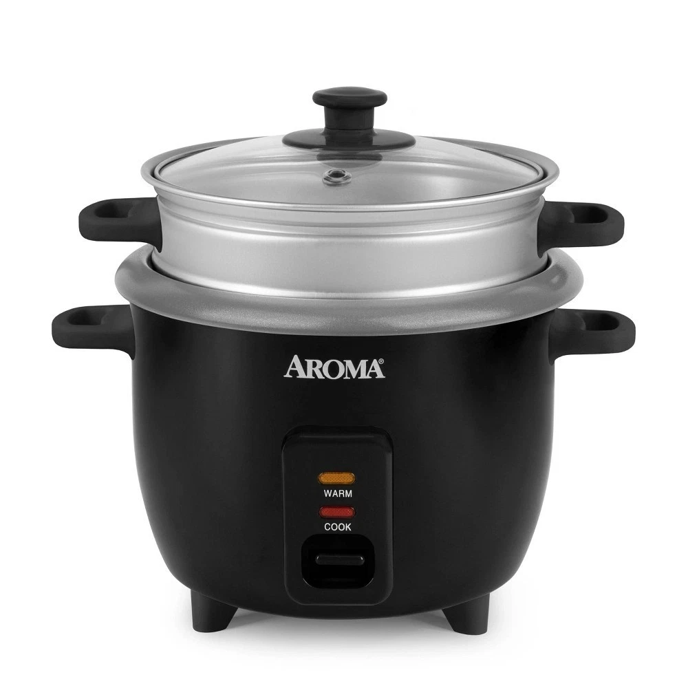 Aroma 6 Cup Rice Cooker with Outer Steam Tray Black
Opens in a new window or tab
