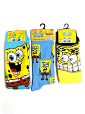 SpongeBob SquarePants No-Shows Men's Socks Shoe Size 6-12 Holiday Gift 3 Pairs
