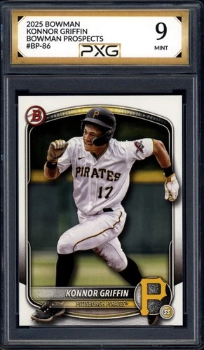 2025 Bowman KONNOR GRIFFIN Bowman Prospects #BP-86 Graded PXG 9 Mint psa