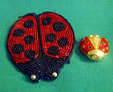 Spilla statuina Lady Bug firmata spilla e vetro semi perline toppa colorata