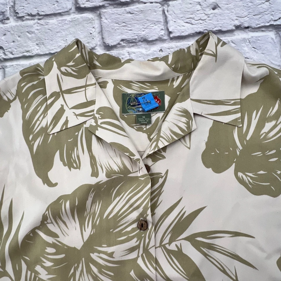 Hilo Hattie Mujer XL Seda Hawaiana Camisa Abotonada Tropical Aloha Manga Corta Foto 2 de 4