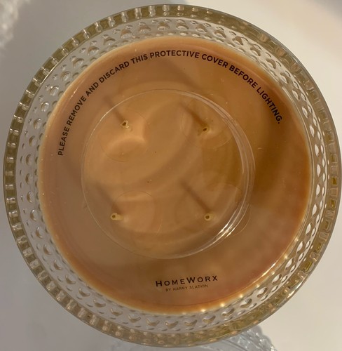 Rare HomeWorx Slatkin Candle TOASTED VANILLA CUPCAKE 4 wick Hobnail Glass NEW - Picture 9 of 20