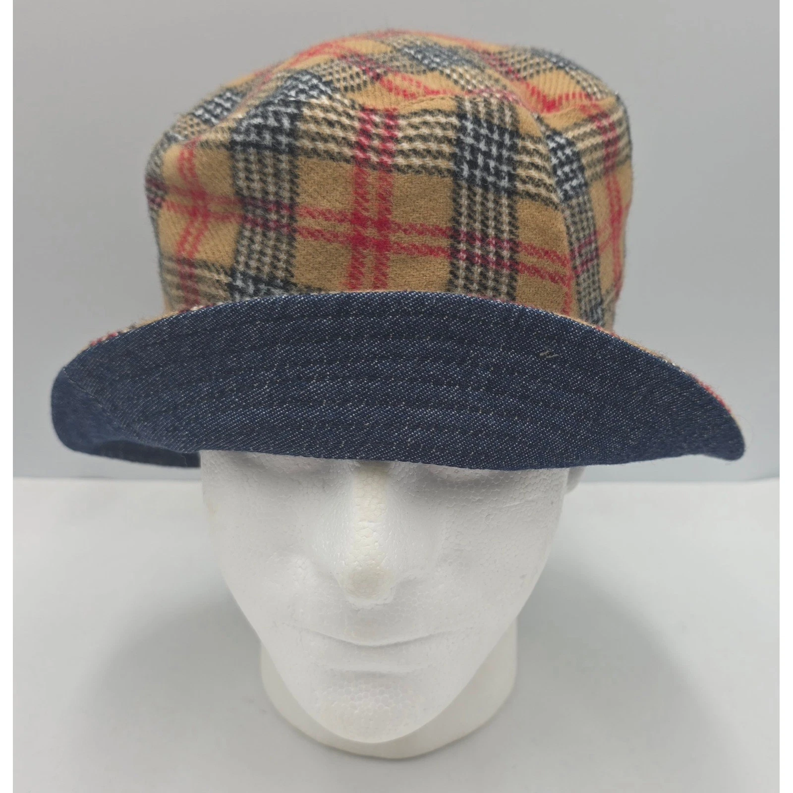 Reversible Bucket Hat Unisex 7 1/8 Glen Plaid Camel Check Blue Denim
Opens in a new window or tab
