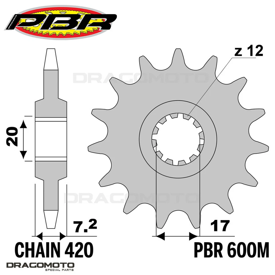 APRILIA TUONO 50 2004-2005 chain crown sprocket kit 420 PBR EK 174 - Image 4 of 4