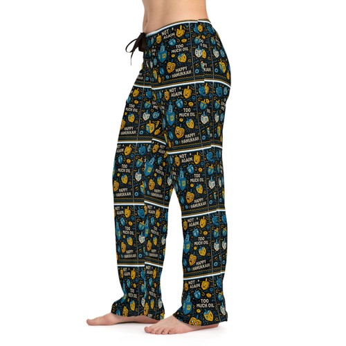 Hanukkah Dreidel Pattern Pajama Pants | Happy Hanukkah All-Over Print - Picture 6 of 6