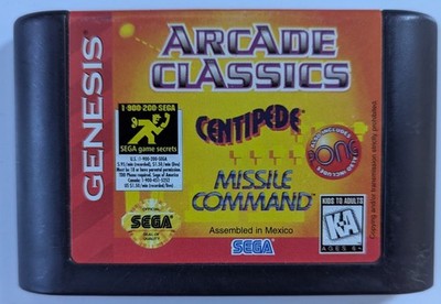 Arcade Classics  Centipede, Pong, Missile Command Sega Genesis 1996 Cart Only