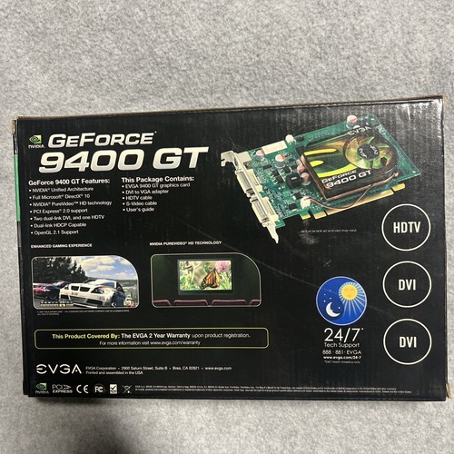 EVGA NVIDIA GeForce 9400 GT 1GB DDR2 SDRAM PCI-E 2.0 Graphics adapter - Picture 2 of 4