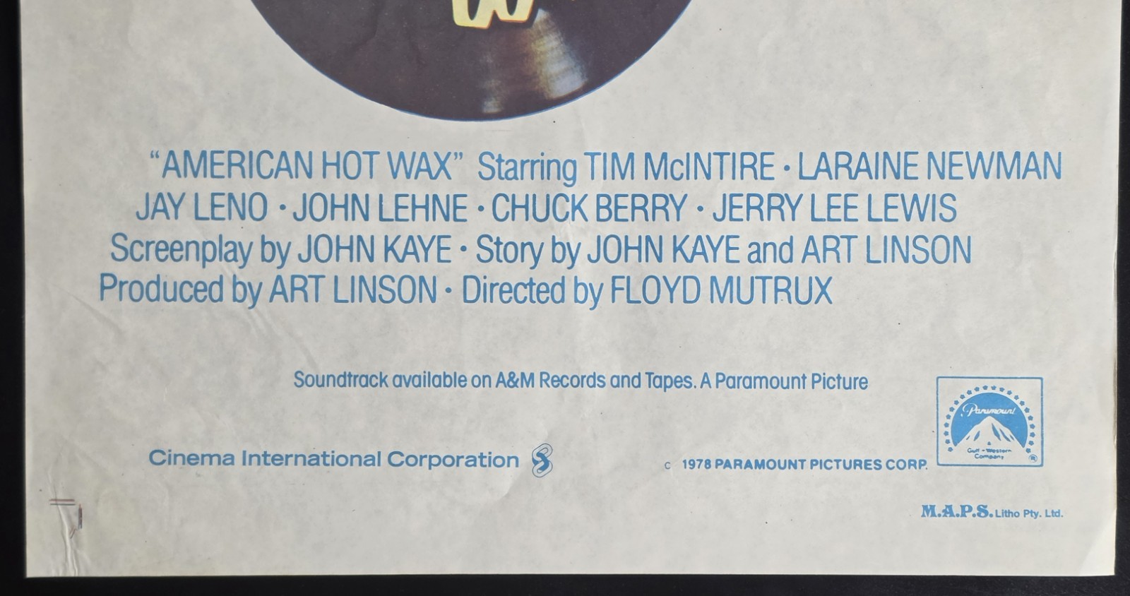 1978 American Hot Wax Original Australian Daybill Movie Poster Rock N Roll E image 3