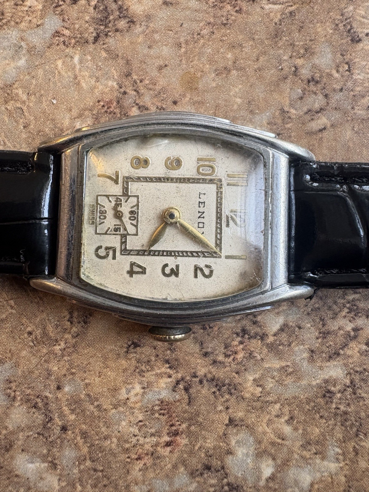 LENOX  Mechanical Wristwatch Rectangle Silver Cas… - image 1
