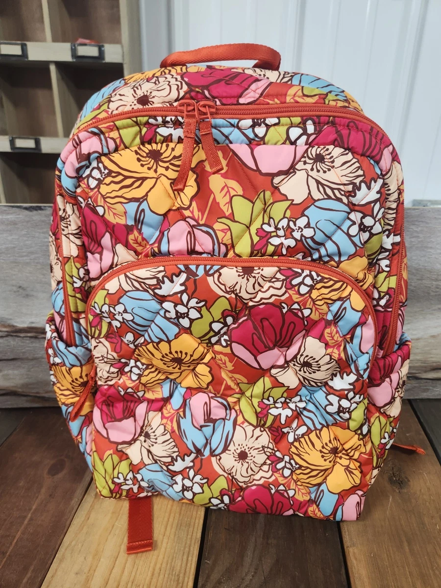 Vera Bradley Mini Sling Backpack Floral Psychedelic Red Orange with ID Case Vera Bradley Women main image 3