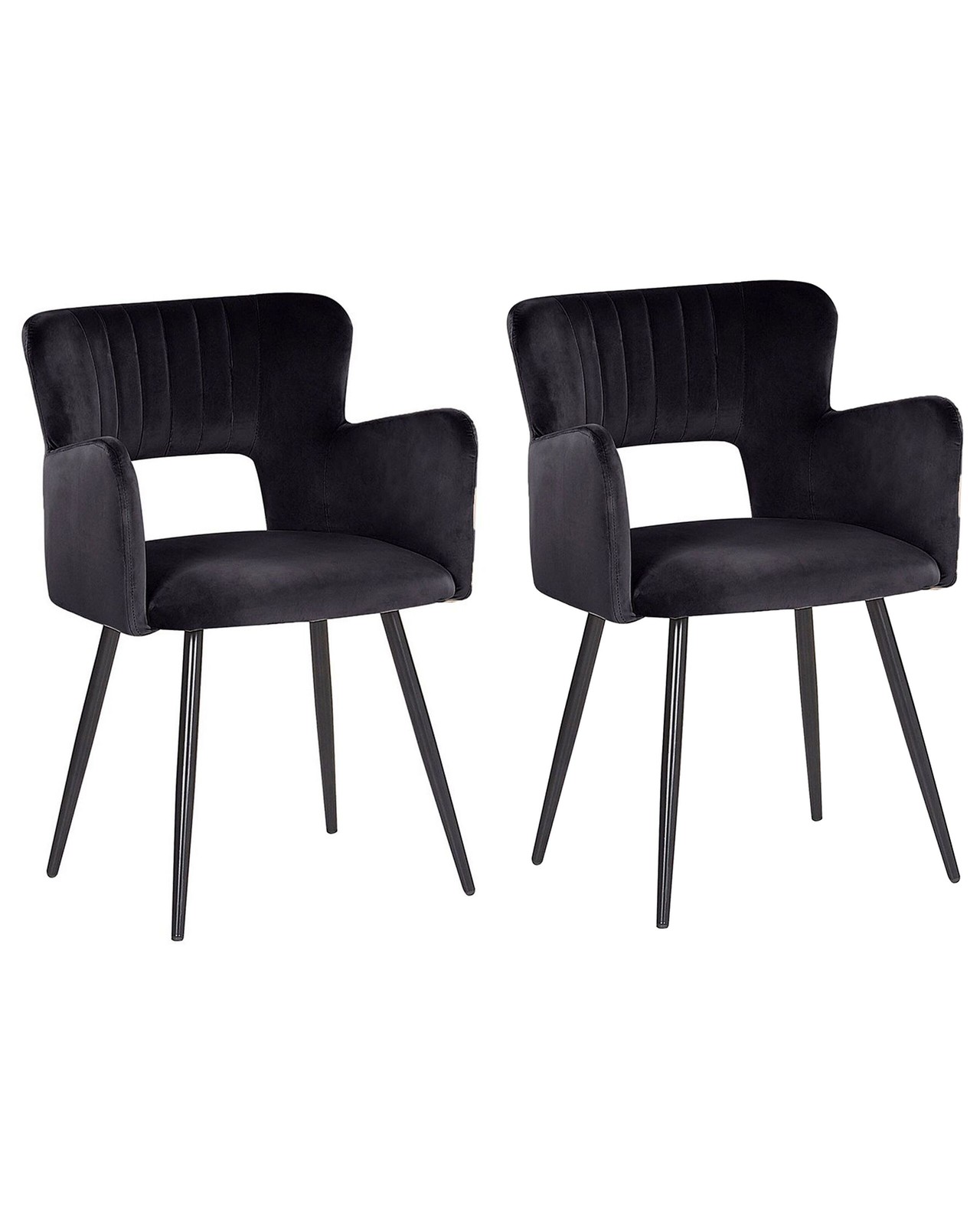 Set di 2 sedie da pranzo SANILAC Nero Velluto