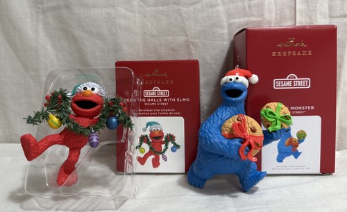 Hallmark Andenken Ornament Sesamstraße Krümelmonster & Deck The Halls mit Elmo