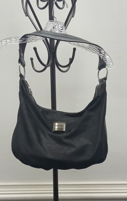 DKNY Black Nylon and LEATHER Shoulder Bag Purse GREAT CONDITION