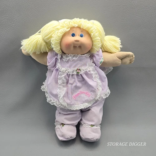 VTG 1983 Cabbage Patch Kid Girl Doll 15" Tall, Blonde Hair, Blue Eyes, Outfit