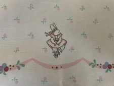 3 7/8 YARDS DAISY KINGDOM BUNNY BALLERINA 1987  BORDER FABRIC