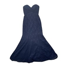 Mori Lee Midnight Blue Strapless lace maxi dress formal gown 4