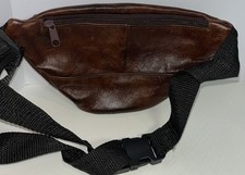 Leather Brown Fanny Pack Unisex Made In Mexico Waist 37  -48  