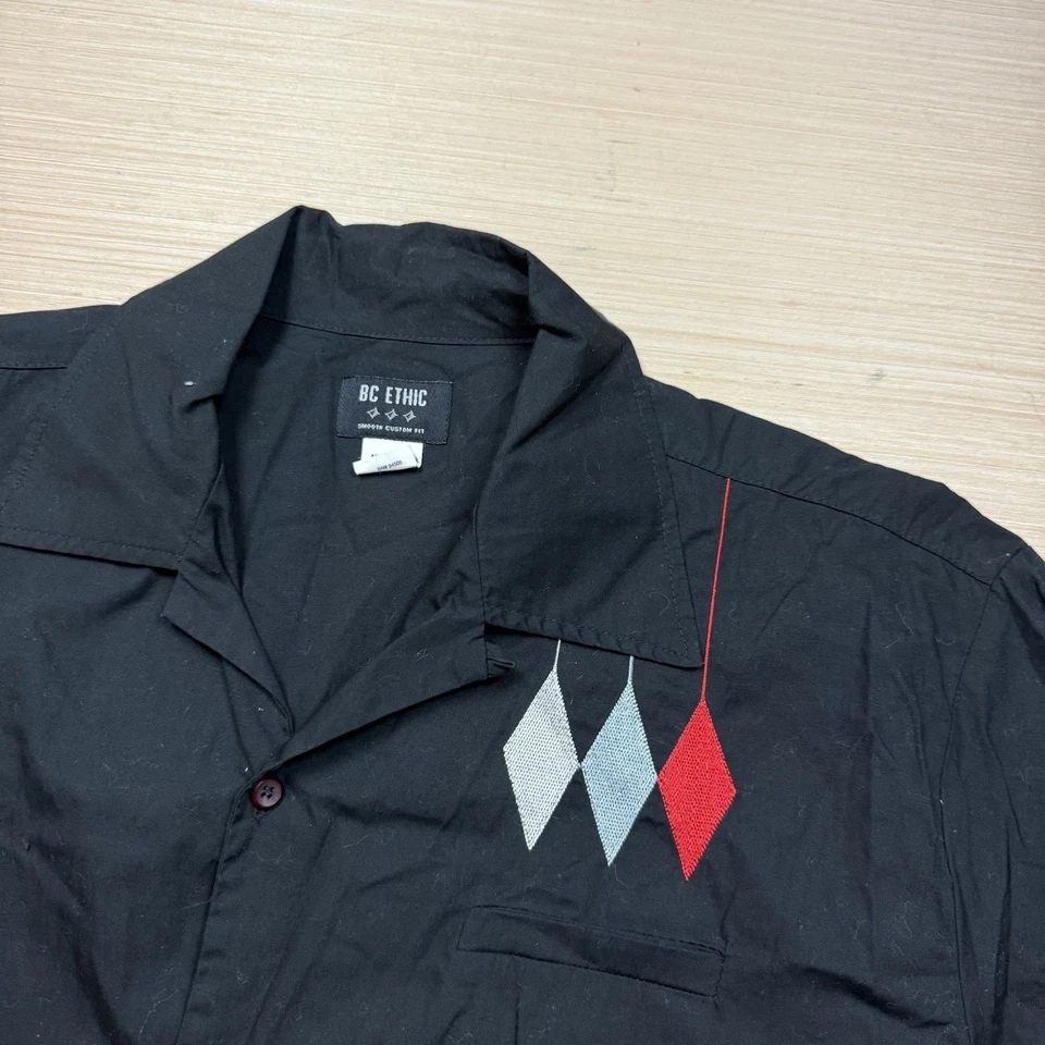 Vintage 90s BC Ethic Loop Collar Shirt Bowling Rockabilly Hipster Men’s L Camp - Image 2 of 4