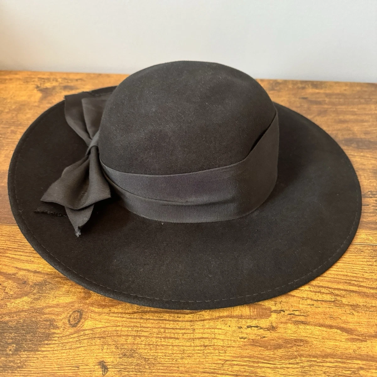 Wide Brim Black 100% Wool Vintage Hats for Women for sale | eBay display picture 3