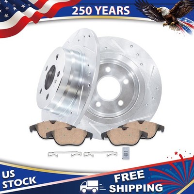 11.81'' Rear Drilled Disc Rotors Brake Pads Kit for Mercedes-Benz C250 C300