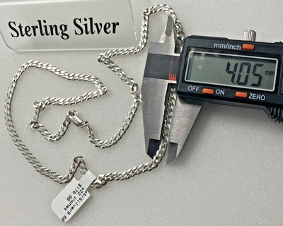 925 Italien Sterlingsilber massive Panzerkette Gliederkette Halskette 9,65 Gramm 22'' 4 mm Neu mit Etikett