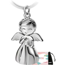 Schutzengel Schl&uuml;sselanh&auml;nger, Gl&uuml;cksbringer, Kleeblatt, Damen, Geschenk, Silber