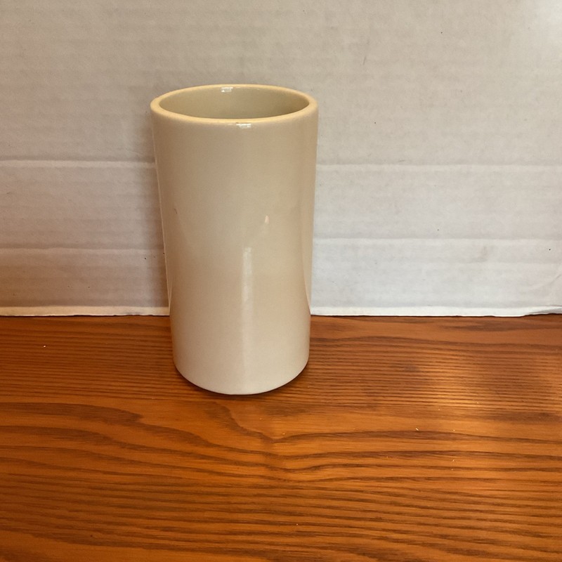 Vintage McCoy Pottery USA Cylinder Vase Ivory Cream 677  3" x 6" Tall 1.3 Lbs