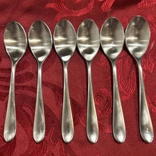 Robert Welch Meridian Tsp Set of 6  18/10 Flatware 6 3/8” Eggbowl Shape *READ*