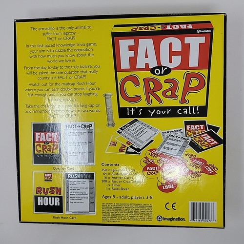 Fact Or Crap Trivia Game With Attitude Imagination Board Game 2005 Complete Nice - Picture 7 of 14