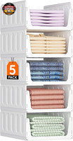 Lifewit 5 Pack Stapelbar Kleiderschrank Organizer, Ausziehbar Schrank, Stapelbar