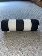 SUNBRELLA OUTDOOR BOLSTER LUMBAR 1 PILLOW Black White Stripe