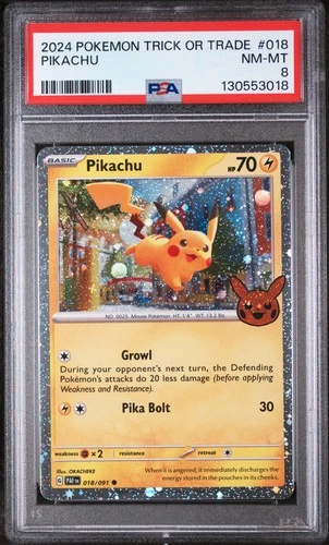 2024 POKEMON TRICK OR TRADE #018 PIKACHU PSA 8