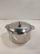 Vintage Letang & Remy 2 qt Stock Pot Pan W/ Lid Double Side Handle Made France