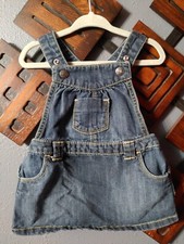 Old Navy Baby Girls 6-12M Blue Jean Overall Dress Romper